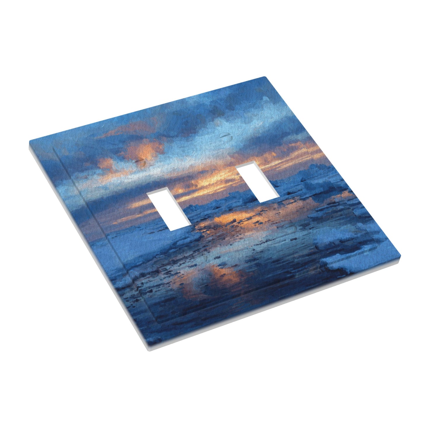 Modern Art Leather Texture Double Toggle Light Switch Plate – Sunset Landscape Design