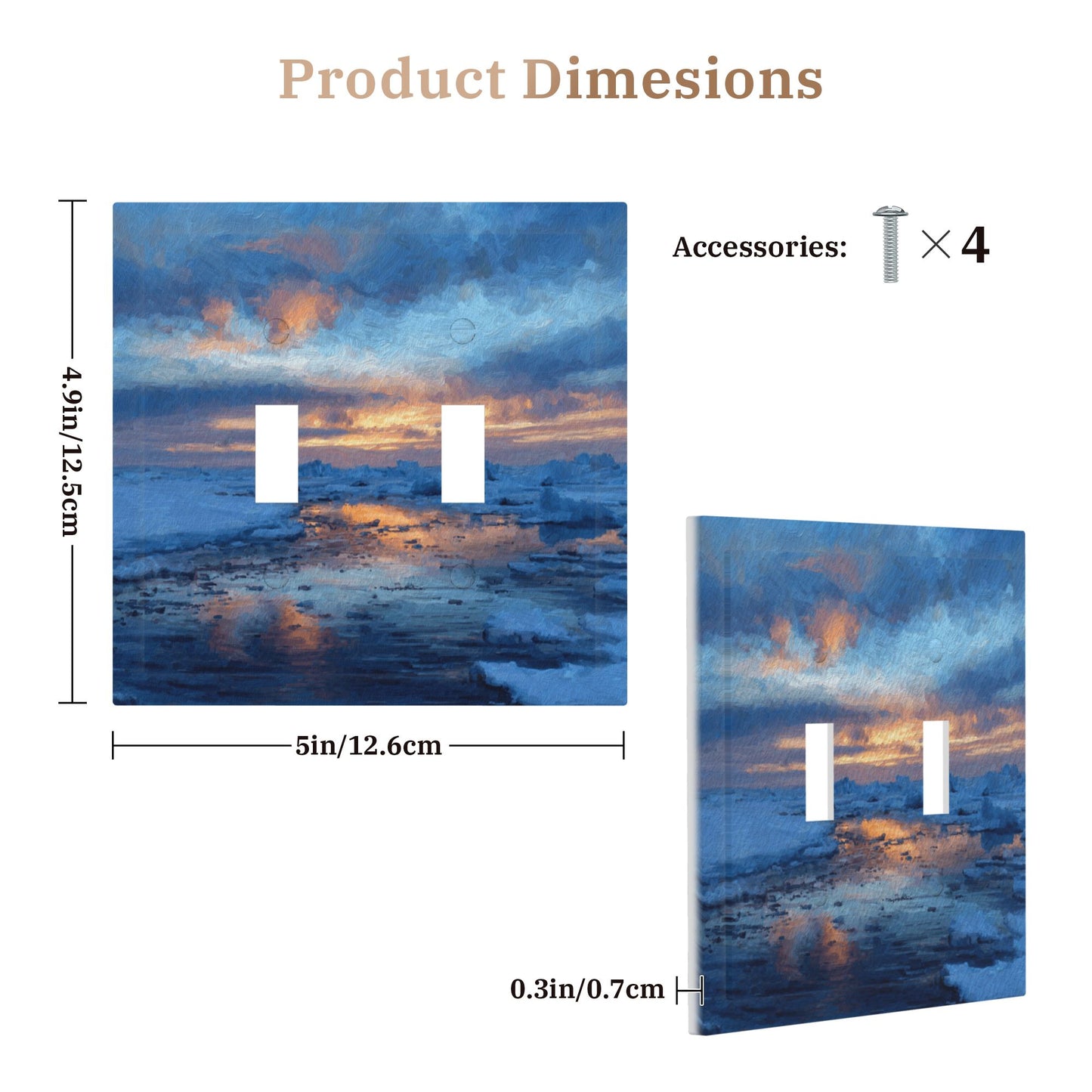 Modern Art Leather Texture Double Toggle Light Switch Plate – Sunset Landscape Design
