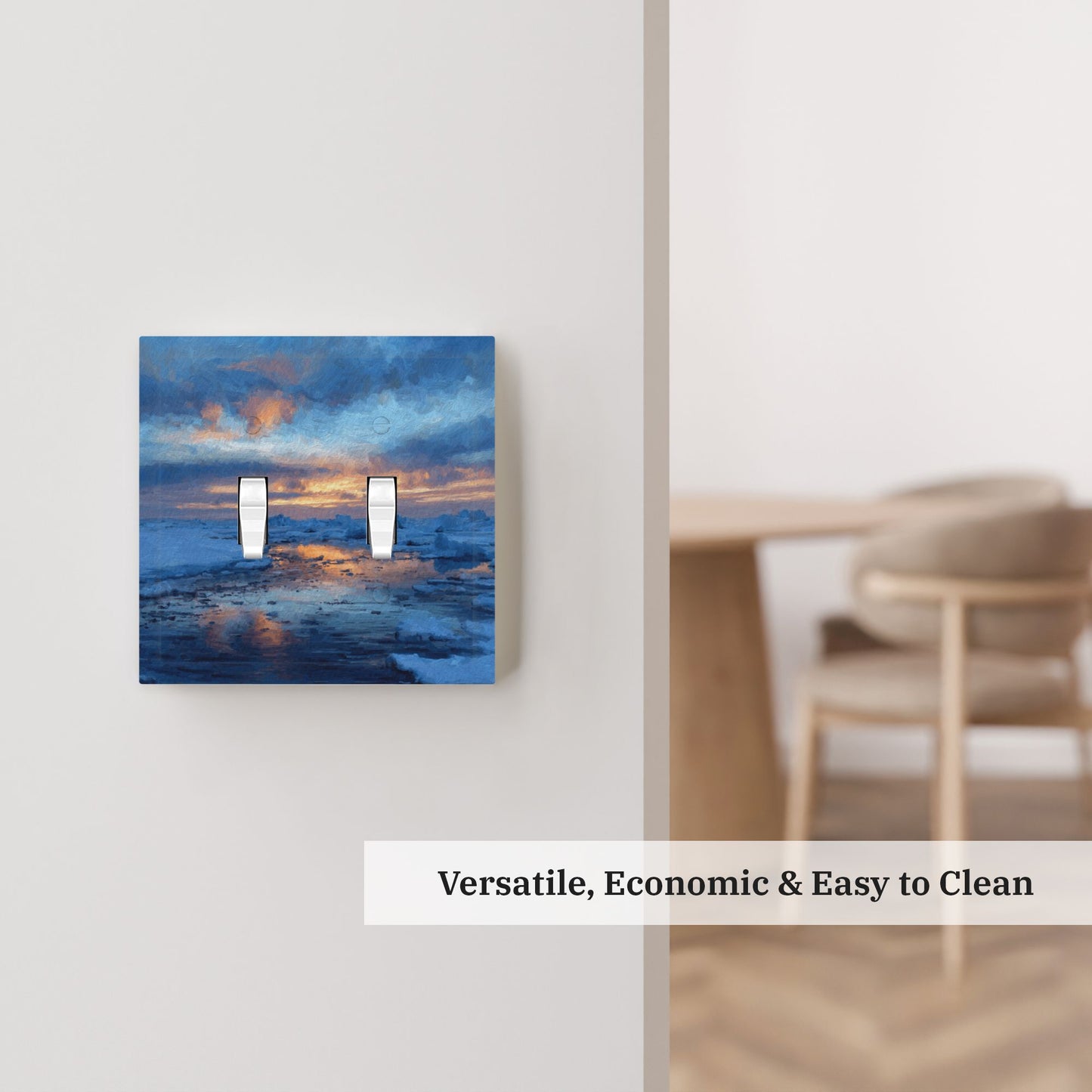Modern Art Leather Texture Double Toggle Light Switch Plate – Sunset Landscape Design