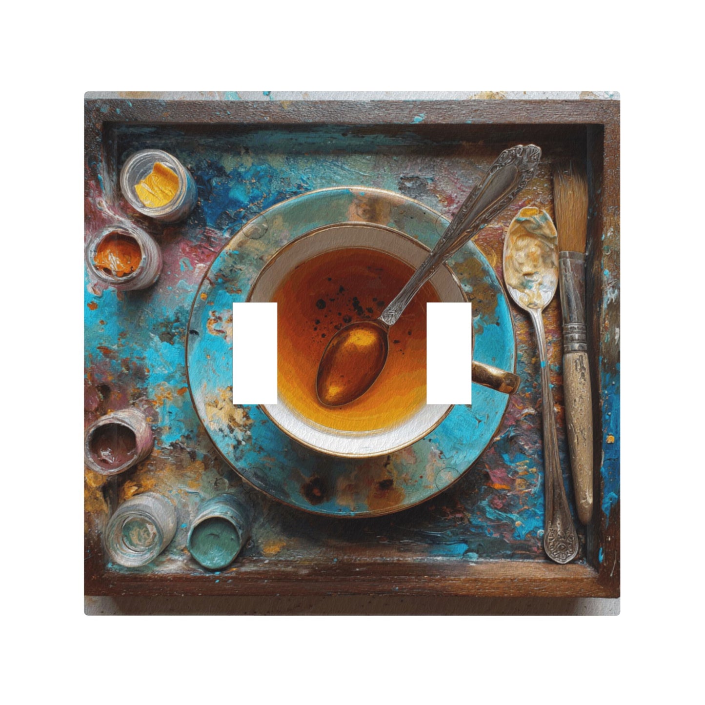 Modern Leather Texture Double Toggle Switch Plate – Artistic Tableware Design Wall Cover