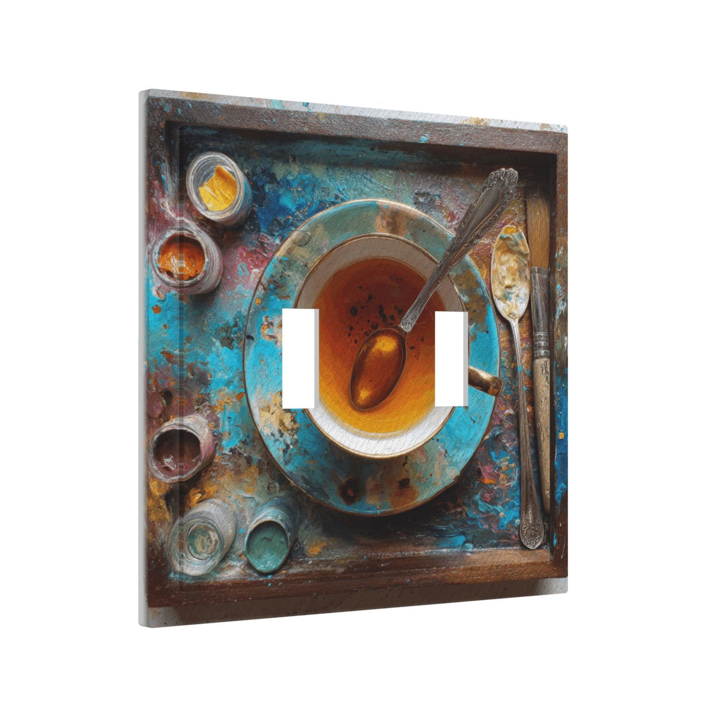 Modern Leather Texture Double Toggle Switch Plate – Artistic Tableware Design Wall Cover