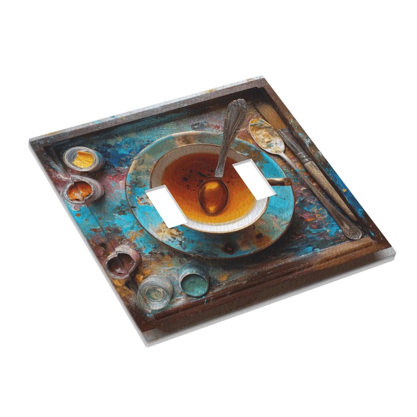 Modern Leather Texture Double Toggle Switch Plate – Artistic Tableware Design Wall Cover