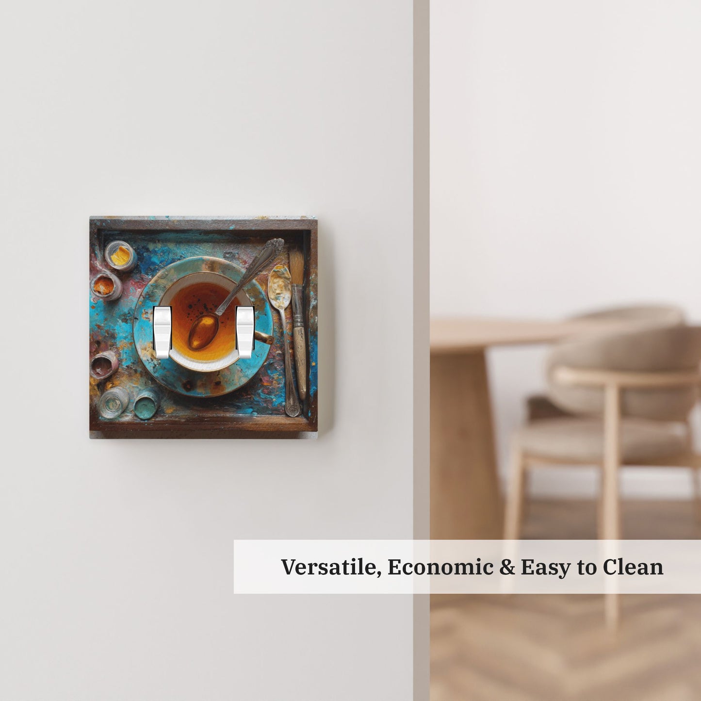 Modern Leather Texture Double Toggle Switch Plate – Artistic Tableware Design Wall Cover