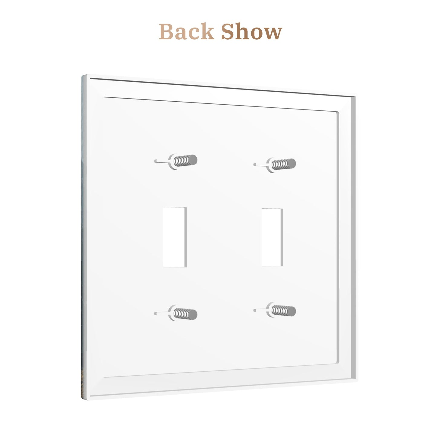 Modern Leather Texture Double Toggle Switch Plate – Winding Mountain Road & Climber Art Design