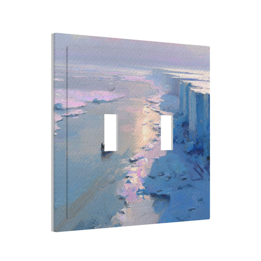 Modern Art Leather Texture Double Toggle Light Switch Plate Decorative Wall Cover