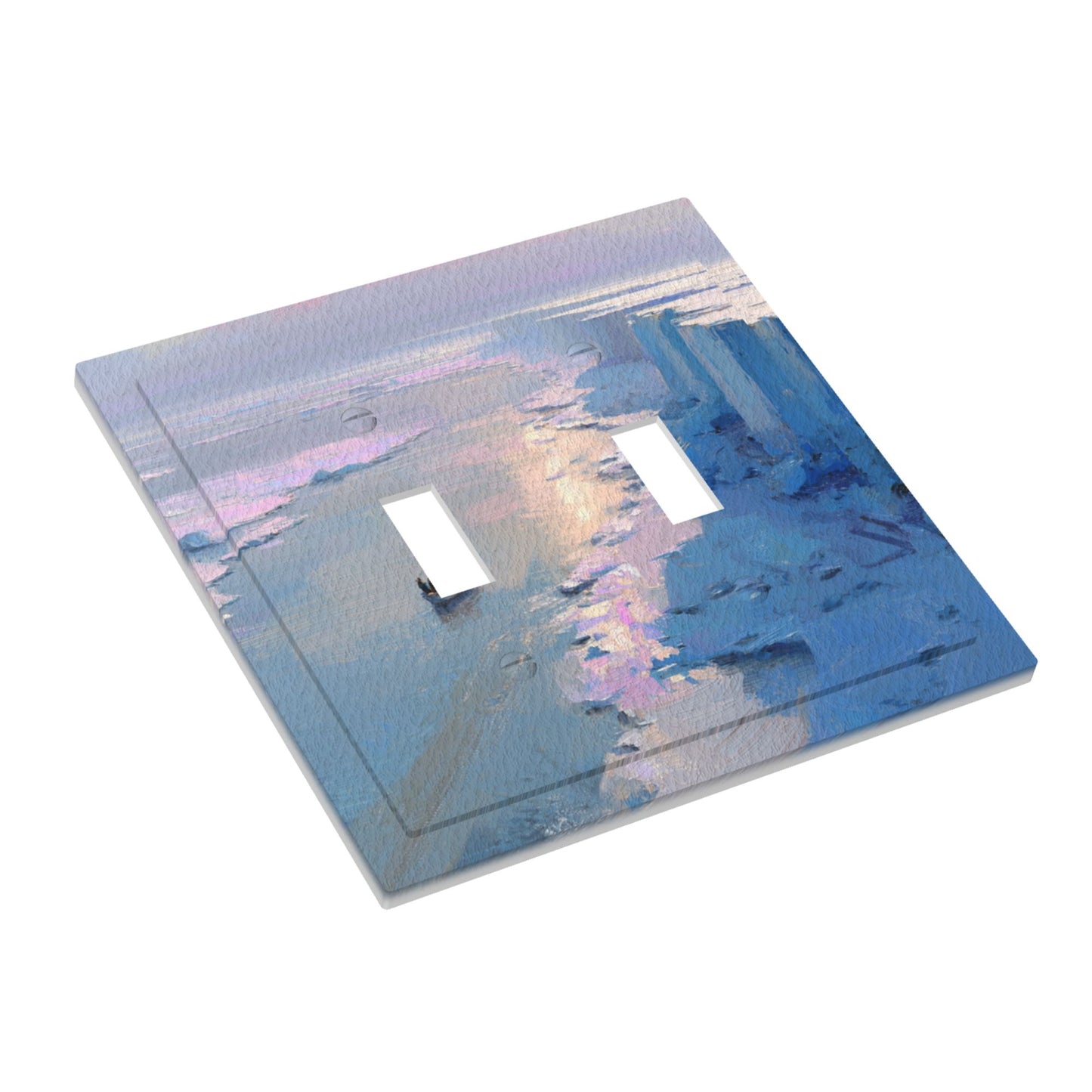 Modern Art Leather Texture Double Toggle Light Switch Plate Decorative Wall Cover
