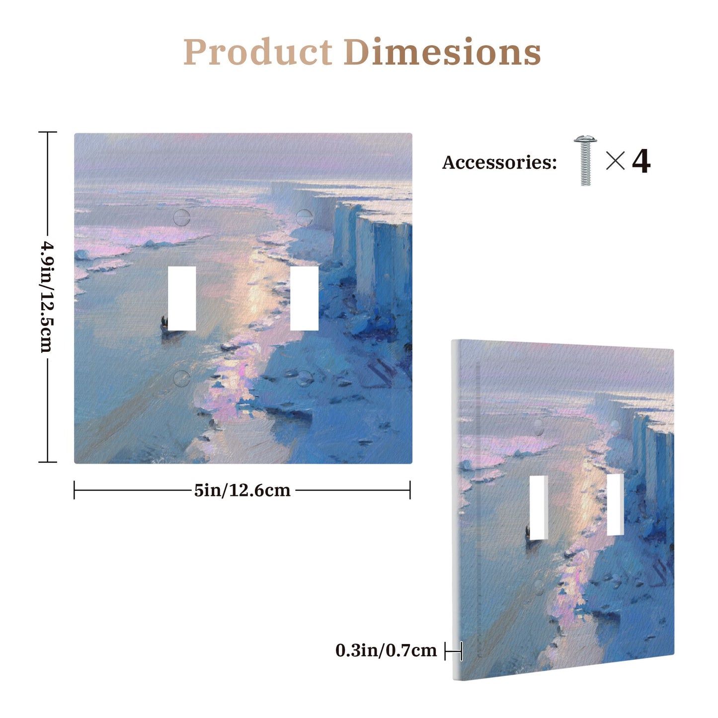 Modern Art Leather Texture Double Toggle Light Switch Plate Decorative Wall Cover