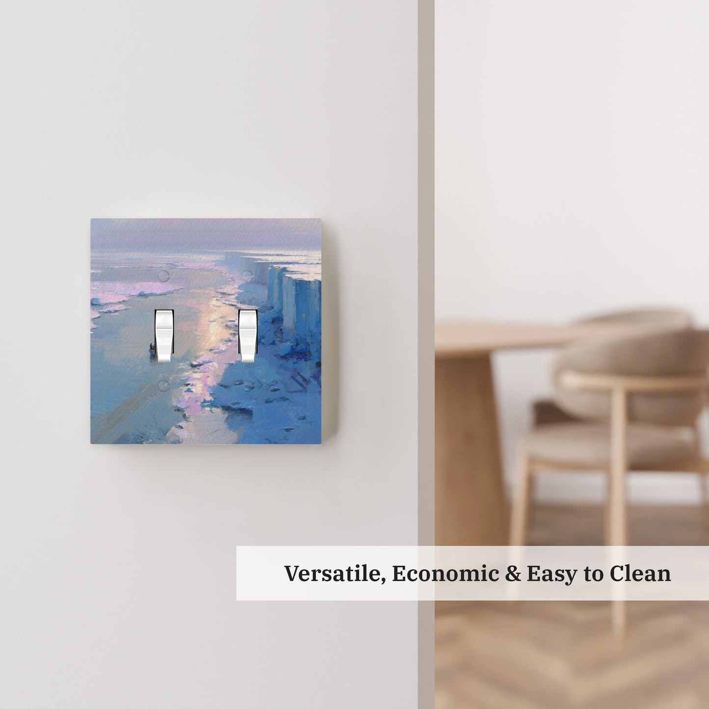 Modern Art Leather Texture Double Toggle Light Switch Plate Decorative Wall Cover