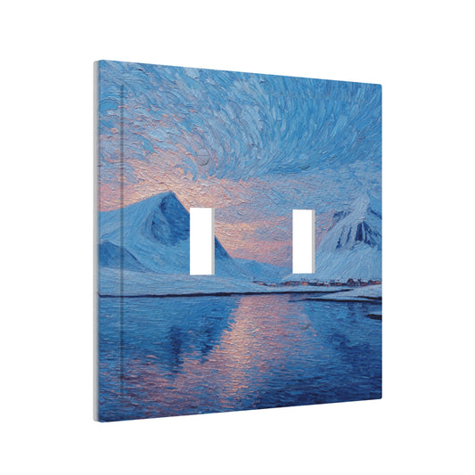Modern Art Leather Texture Double Toggle Light Switch Plate Decorative Wall Cover