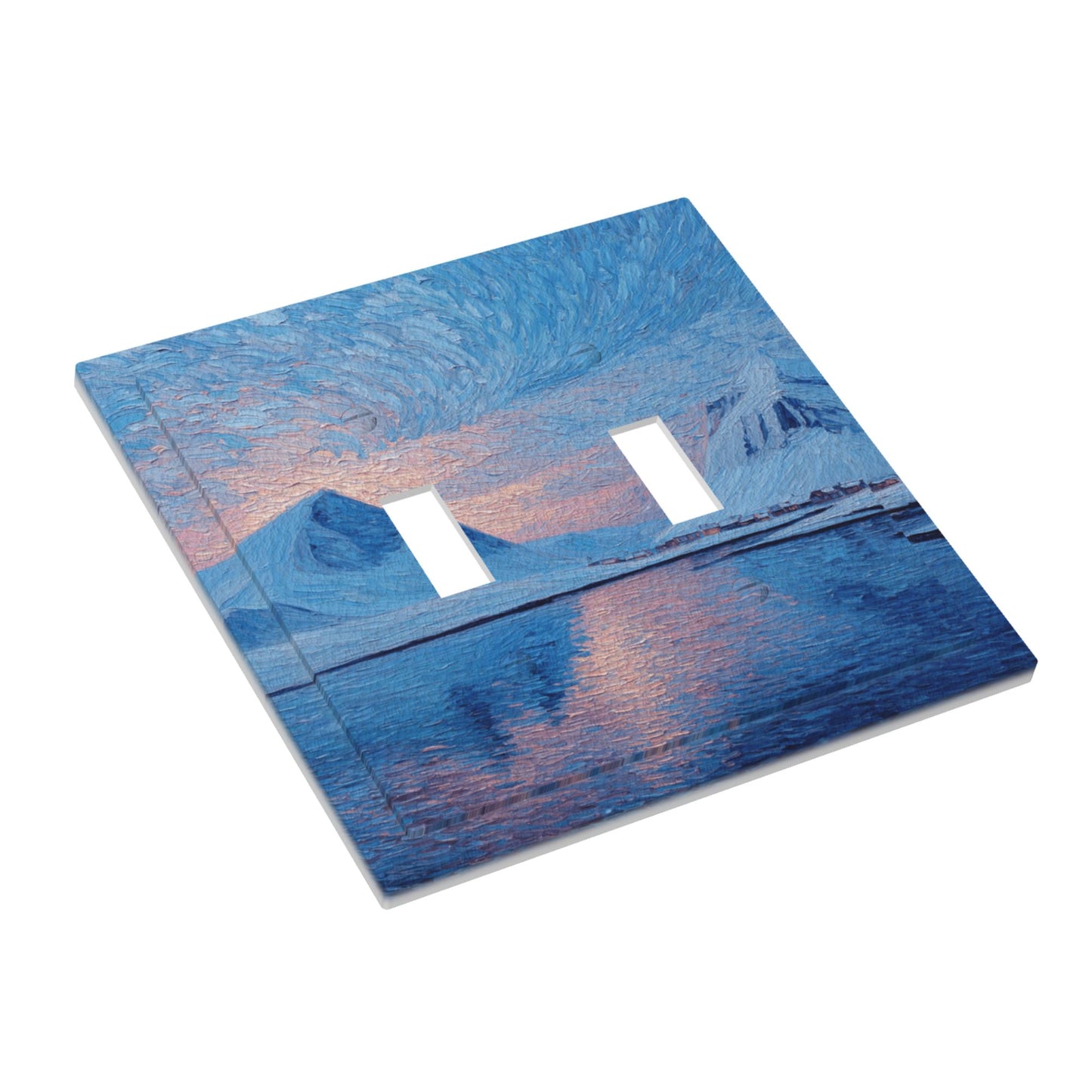 Modern Art Leather Texture Double Toggle Light Switch Plate Decorative Wall Cover