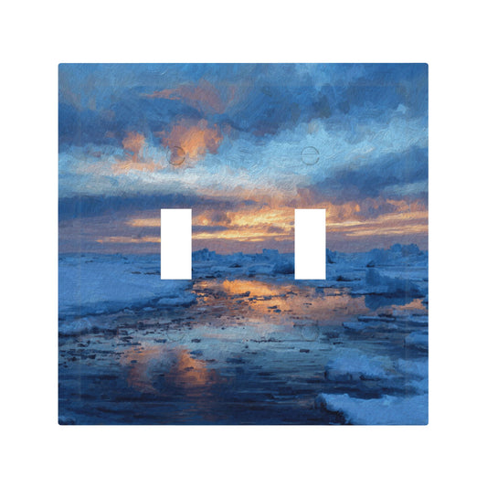 Modern Art Leather Texture Double Toggle Light Switch Plate – Sunset Landscape Design