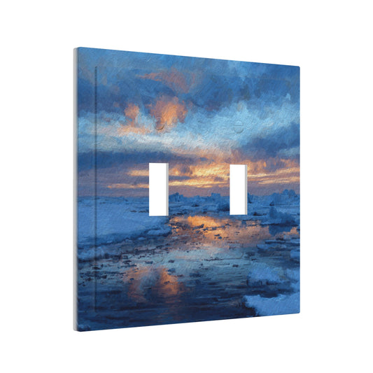 Modern Art Leather Texture Double Toggle Light Switch Plate – Sunset Landscape Design