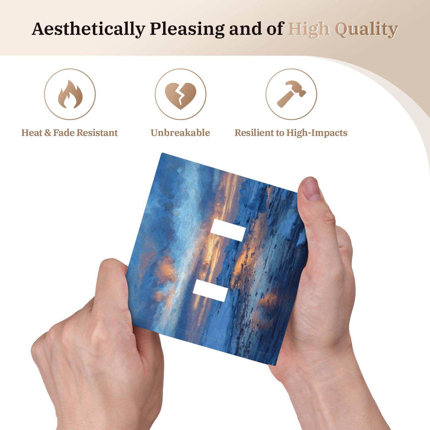Modern Art Leather Texture Double Toggle Light Switch Plate – Sunset Landscape Design