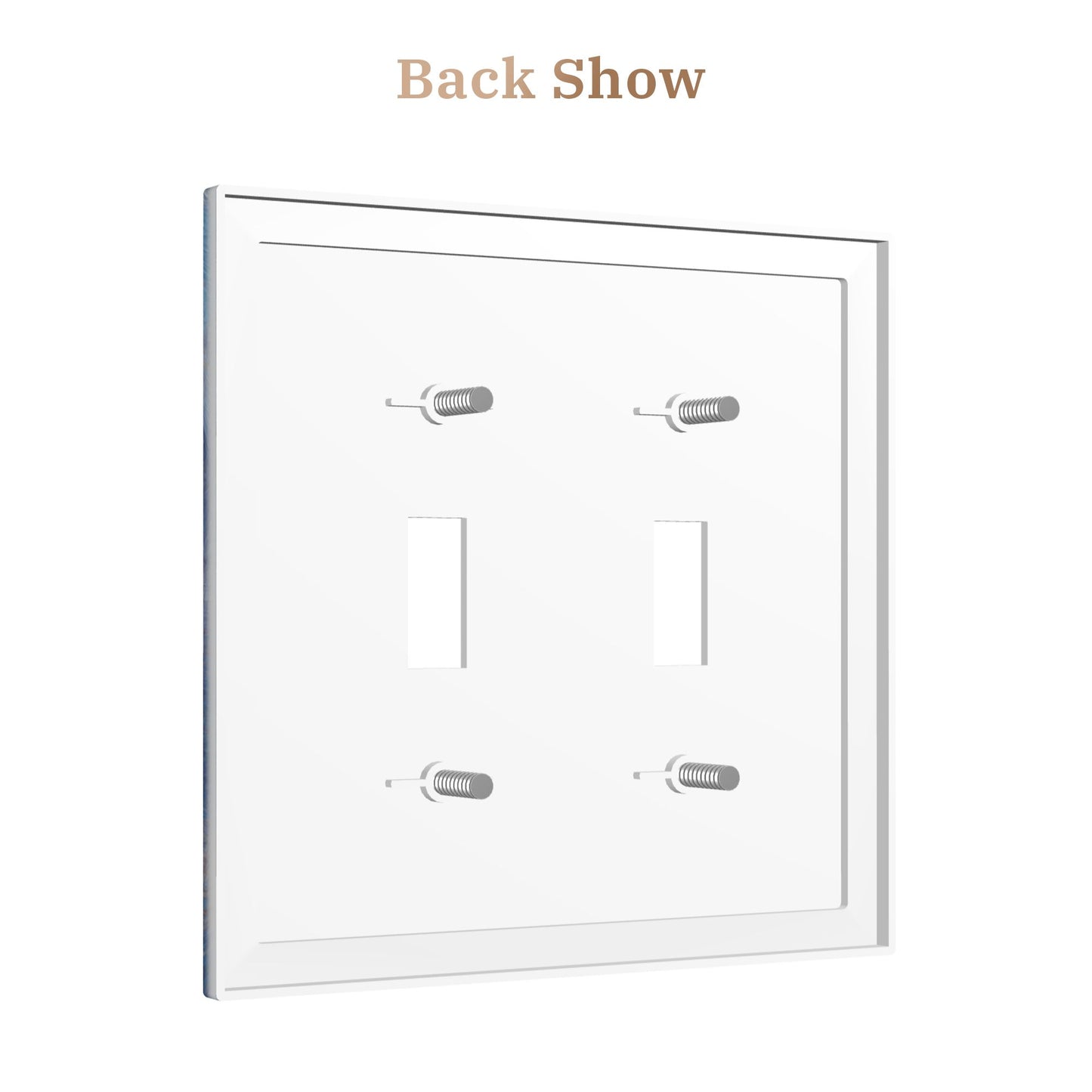 Modern Leather Texture Double Toggle Light Switch Plate – Artistic Landscape Design