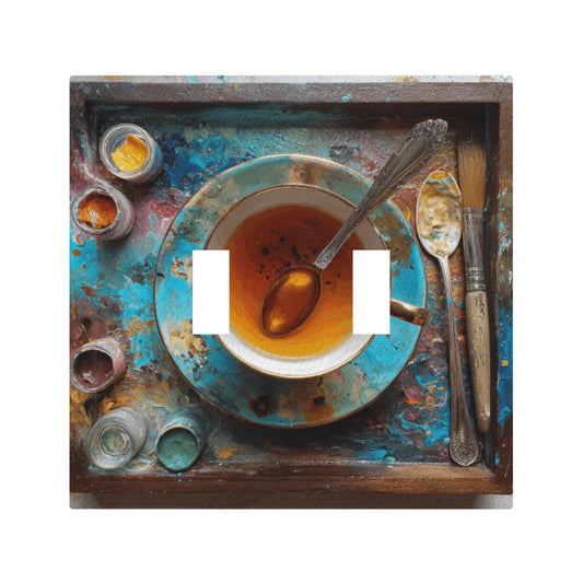 Modern Leather Texture Double Toggle Switch Plate – Artistic Tableware Design Wall Cover