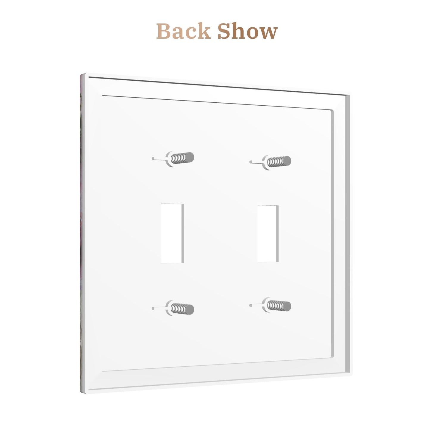 Modern Leather Texture Double Toggle Switch Plate – Artistic Teacup Design Wall Cover