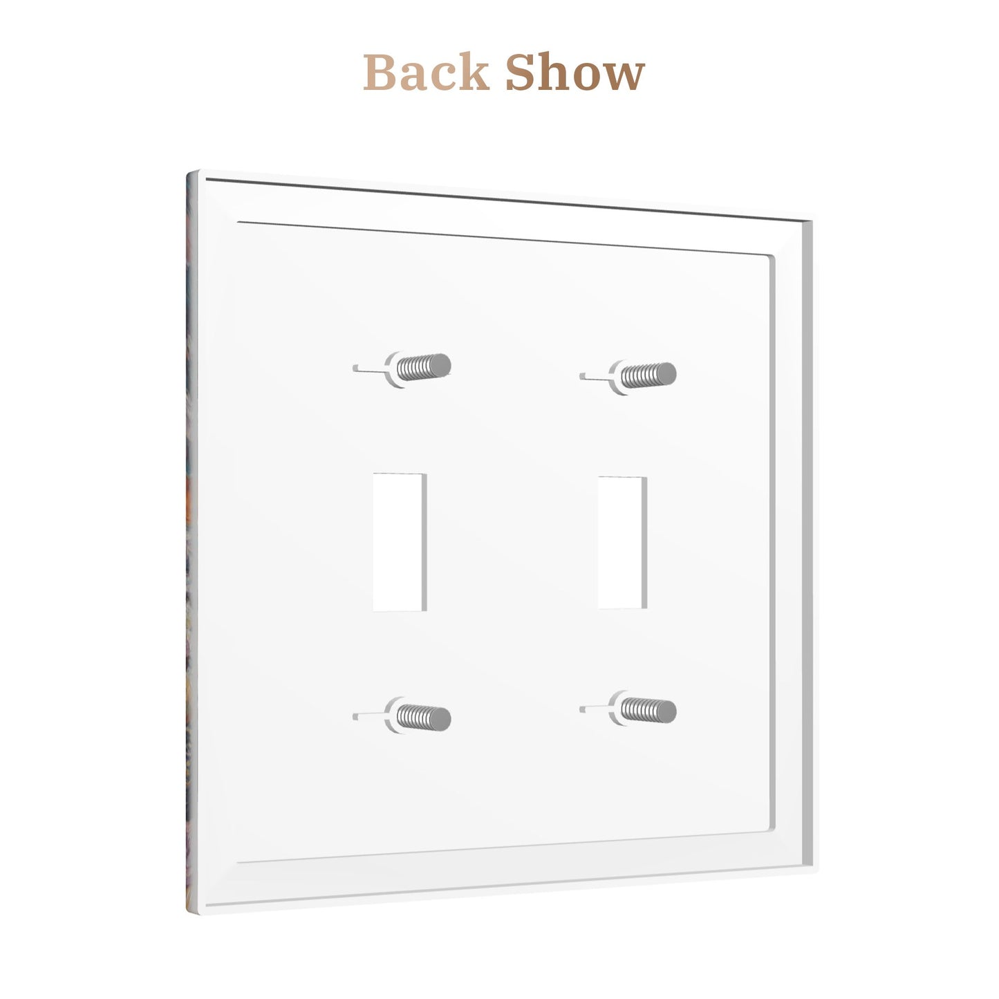 Modern Leather Texture Double Toggle Switch Plate – Artistic Garden Tea Party Oil Painting Design