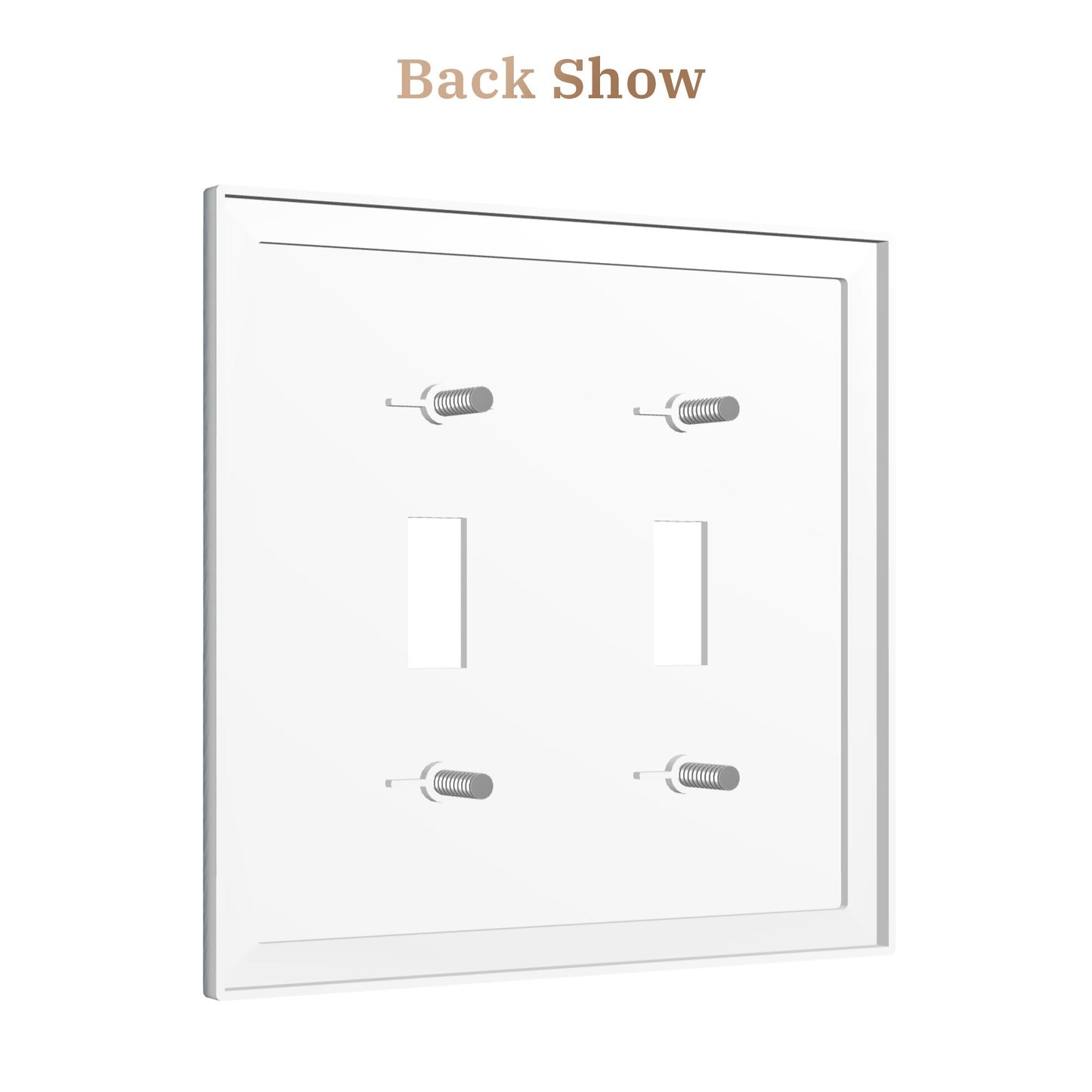 Modern Leather Texture Double Toggle Switch Plate – Abstract Nature Silhouette Art Design