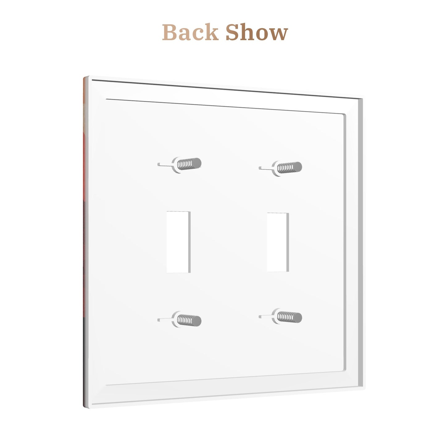 Modern Leather Texture Double Toggle Switch Plate – Red Sun Stairway Art Design